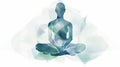 Harmonic Balance: Geometric Lotus Meditation in Light Indigo and Emerald