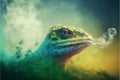Harmonic dusty Lizard Dream Design - Crazy Nature Wallpaper - Reptile Animal Background