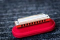 Blues harmonica music instrument close up Royalty Free Stock Photo