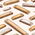 Harmonica Harmony - A Collection of Musical Instruments Royalty Free Stock Photo