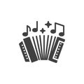 Harmonica music instrument vector icon Royalty Free Stock Photo