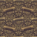 Harmonica Pattern - Musical Instrument Design on Ornate Background Royalty Free Stock Photo