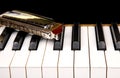 Harmonica and piano Royalty Free Stock Photo