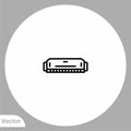 Harmonica vector icon sign symbol Royalty Free Stock Photo