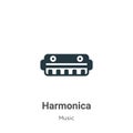 Harmonica vector icon on white background. Flat vector harmonica icon symbol sign from modern music collection for mobile concept