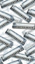 Harmonicas Musical Instruments Background Texture Royalty Free Stock Photo