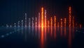 A harmonious arrangement of illuminated data columns, each column representing a different aspect Royalty Free Stock Photo