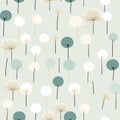 Whimsical Dandelion Spore Dance: Minimal Seamless Design