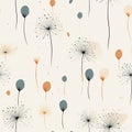 Whimsical Dandelion Spore Dance: Minimal Seamless Design