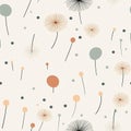 Whimsical Dandelion Spore Dance: Minimal Seamless Design