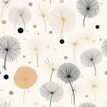 Whimsical Dandelion Spore Dance: Minimal Seamless Design