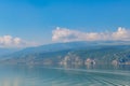 Harmonious Blue Landscape: Mountain Lake and Azure Sky Creating a Serene View Royalty Free Stock Photo