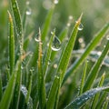 A harmonious bokeh effect that enhances the focus on the dew Royalty Free Stock Photo