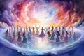 Harmonious celestial choirs in Fantasy - Generative AI