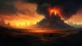 Harmonious Chaos A Fantasy Art Of Ominous Landscapes With Lava And Atmospheric Effects