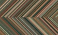 Harmonious detailed striped geometric pattern composed of big amount of thin green and brown stripes Royalty Free Stock Photo