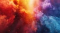 A harmonious explosion of rainbow powder creating a mesmerizing display of color and light