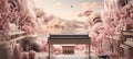 Harmonious Monochrome Background with Piano and Flowers