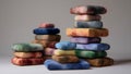 Harmonious Stacks of Colorful Soft Blocks Royalty Free Stock Photo