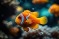 Harmonious underwater spectacle Colorful fish in vibrant marine world