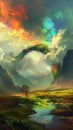 Harmonious Vistas: A Surreal Journey Through a Colorful Portal o