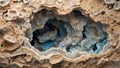 Seamless Limestone Geode: Crystal Cavities Harmony. AI generate