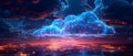 Harmony in the Clouds: Data Sync Across Digital Skies. Concept Data Sync, Cloud Computing, Digital