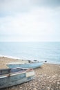 Harmony coastline landscape life balance decrepit old rusted boat at seashore spiritually sea beach