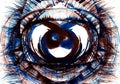 Harmony of a gaze, wide-open eyes, aperture of the camera Abstract graphics for decoration for wallpapers, poster, cover