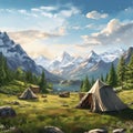 Harmony Haven: Serene Camping Scene