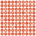 100 harmony icons hexagon orange
