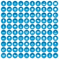 100 harmony icons set blue