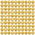 100 harmony icons set gold