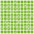 100 harmony icons set grunge green