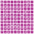 100 harmony icons set grunge pink