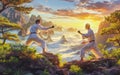 Harmony in Motion: Karateka Training in Nature.