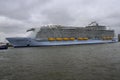 Harmony of the Seas the world's largest cruise ship leaving Rotterdam Royalty Free Stock Photo