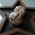 Harmony in Simplicity: Twin Garlic Bulbs on Tray