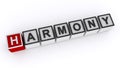 Harmony word block on white Royalty Free Stock Photo