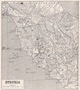 Vintage map of Etruria 1900s