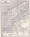 Vintage map of The Dardanelles 1900s Royalty Free Stock Photo