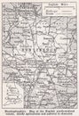 Vintage map of Huntingdonshire 1900s