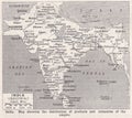 Vintage map of India 1900s