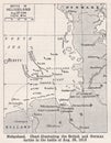 Vintage map of the Battle of Heligoland 1900s