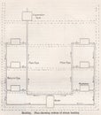 Vintage diagram of steam heating 1900s