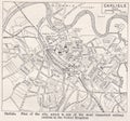 Vintage map of Carlisle 1900s.
