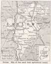Vintage map of Carlow 1900s.