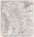 Vintage map of Belgrade.