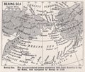 Vintage map of the Bering Sea.