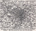 Vintage map of Birmingham Environs.